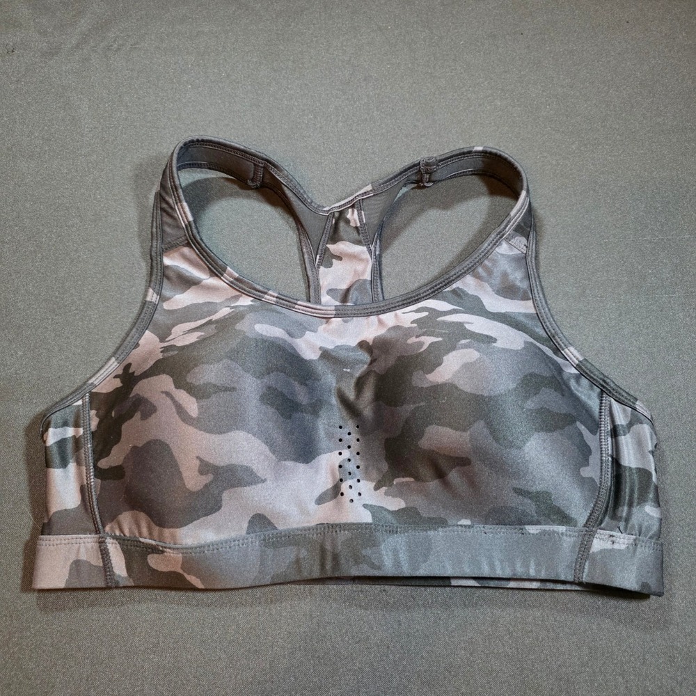 Avia Womens XXL 20 Gray Camo Racerback Sports Bra Molded Cups AV33100079947